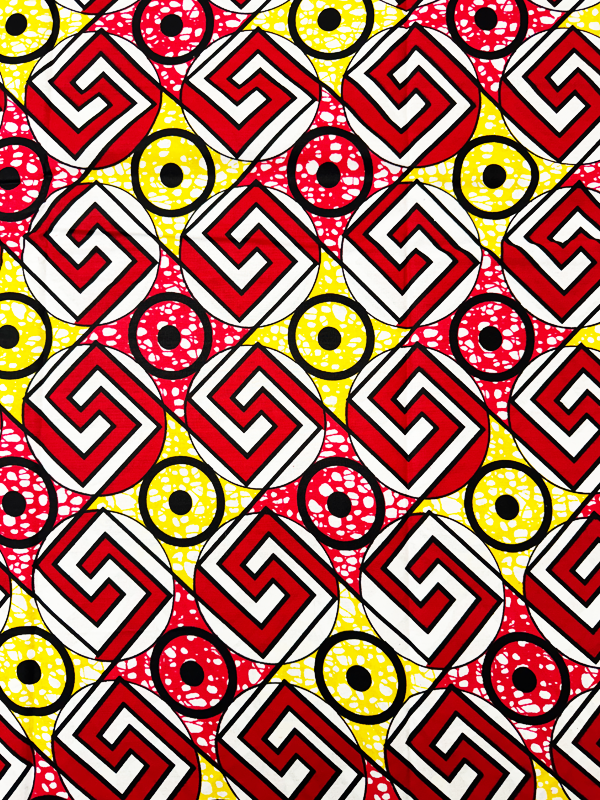 Exclusive Ankara Wax Print - Red, Yellow, White, Black