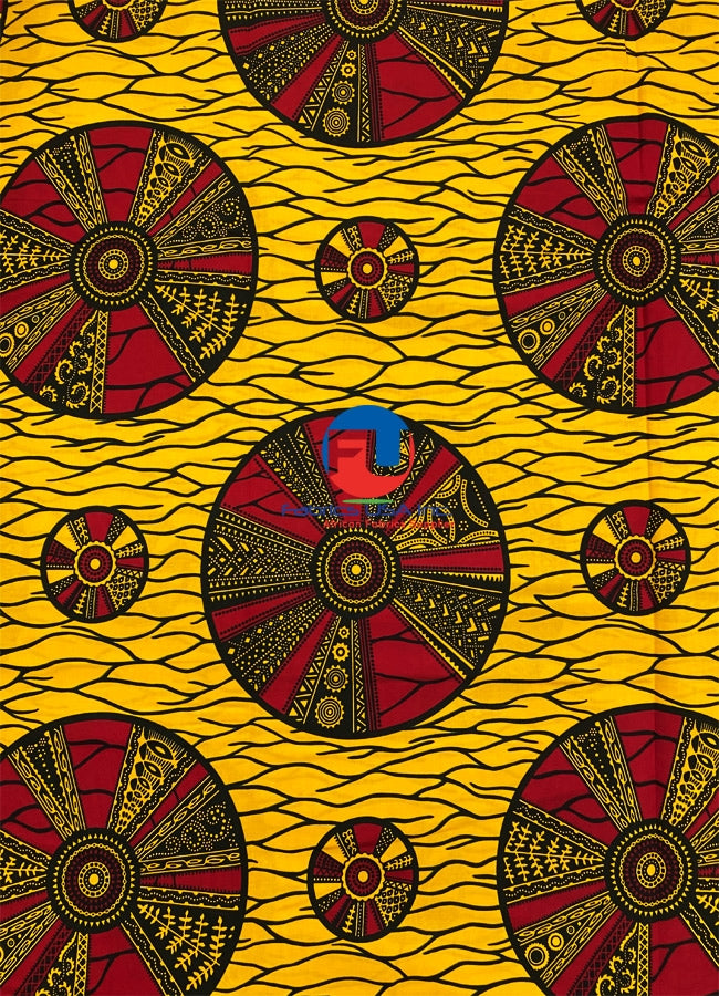 Guaranteed Wax Block Prints Hi-Target- Yellow-Gold, Red, Black