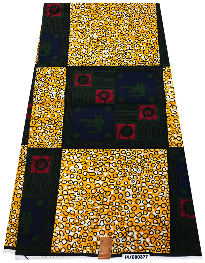Guaranteed Wax Block Prints - Green, Orange, White, Red, Dark-Blue, Black