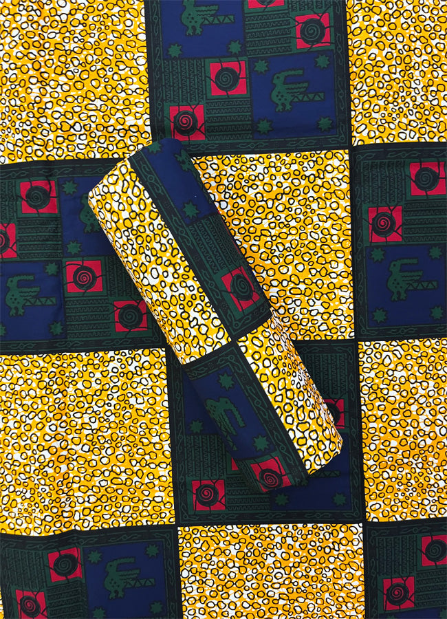 Guaranteed Wax Block Prints - Green, Orange, White, Red, Dark-Blue, Black
