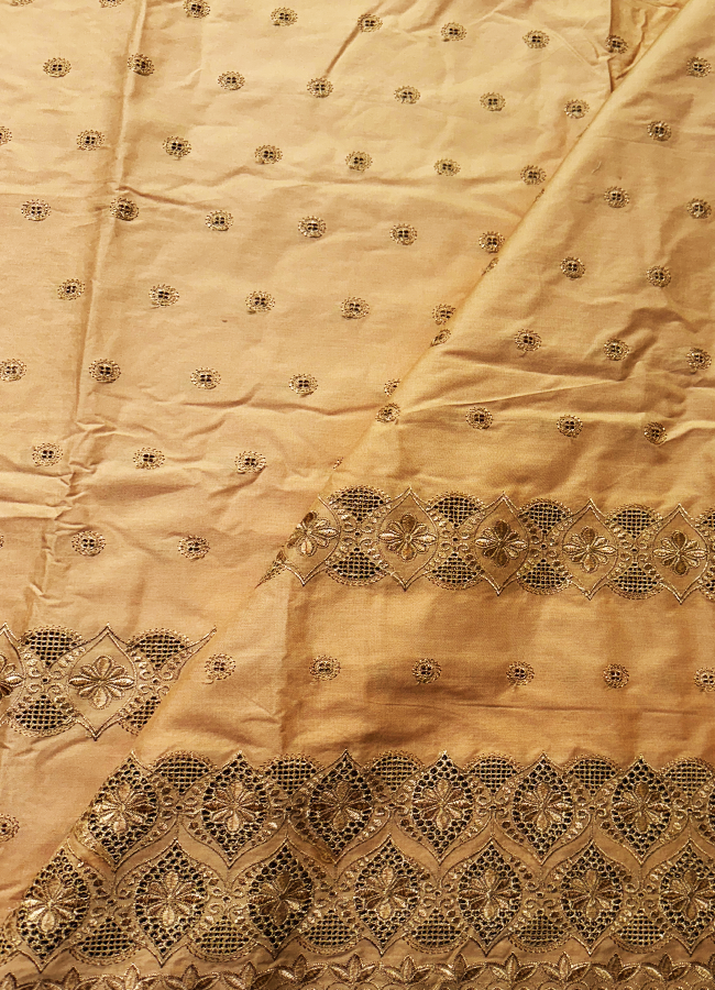 High End Super Quality Swiss Voile Lace 100% Cotton Lace - Bronze