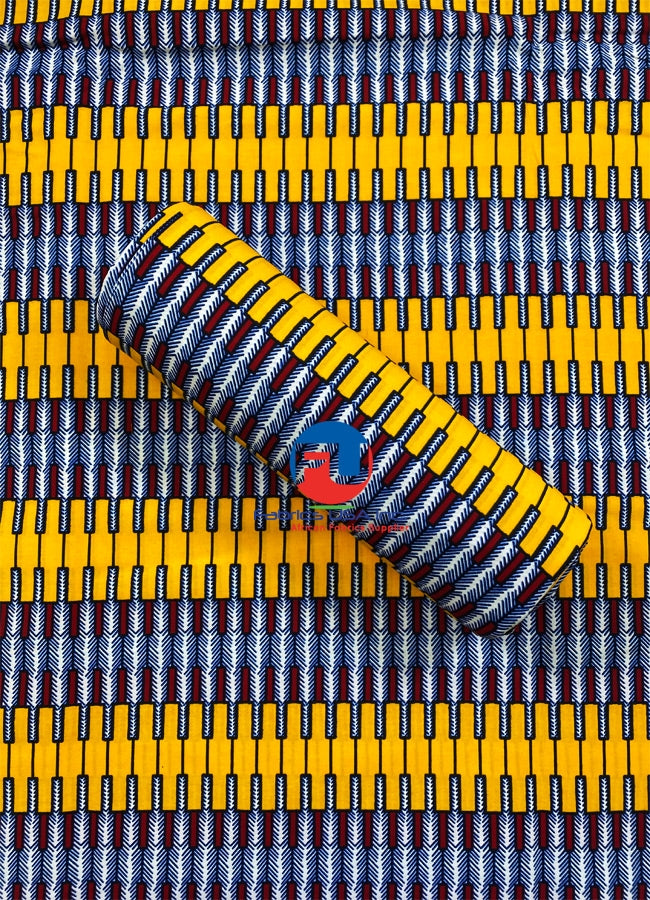 Tribunal Design Ankara Print- Red, Black, White, Yellow, Indigo-Blue