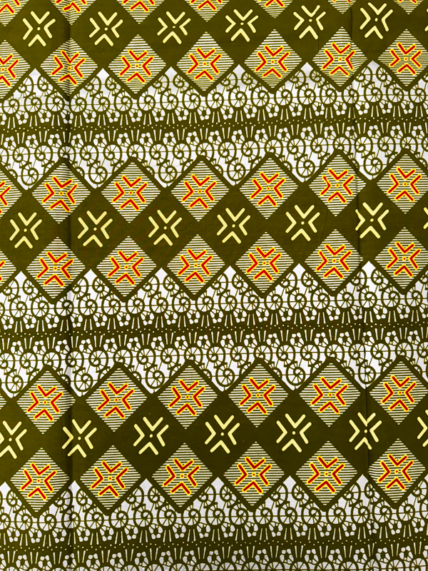 African Metallic Silver Kente Prints in Authentic Design- Metallic Silver, Olive-Green, Red, Yellow-Cream, Yellow