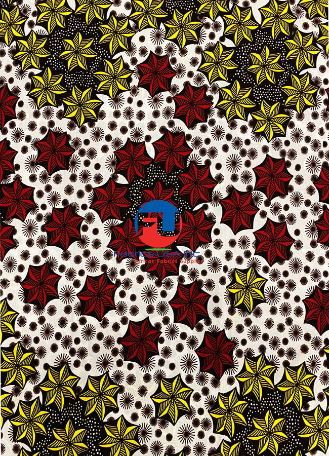 Exclusive Veritable High-Target Wax Print- Red,Yellow,Burgundy,White