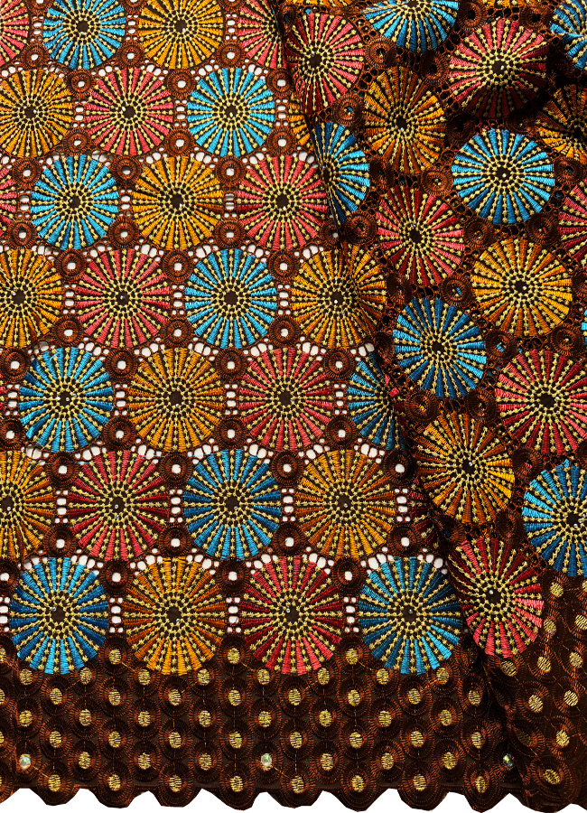 High End Super Quality Swiss Voile Lace- Dark-Brown, Peach, Gold, Sky-Blue