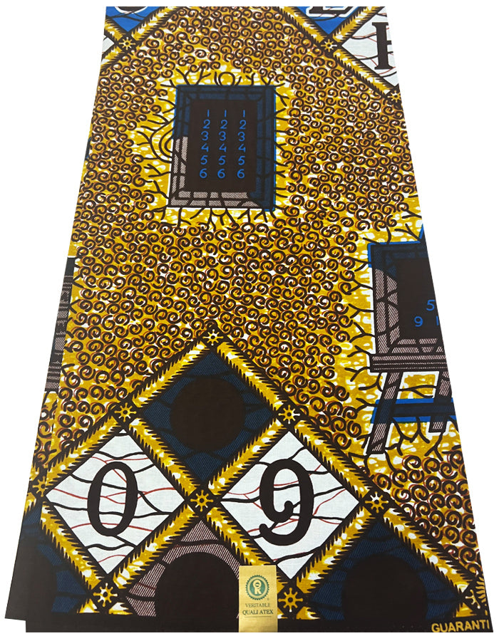 Book of Life- ABC African Wax Print-Golden-Brown, Royal-Blue, Chocolate-Brown, White