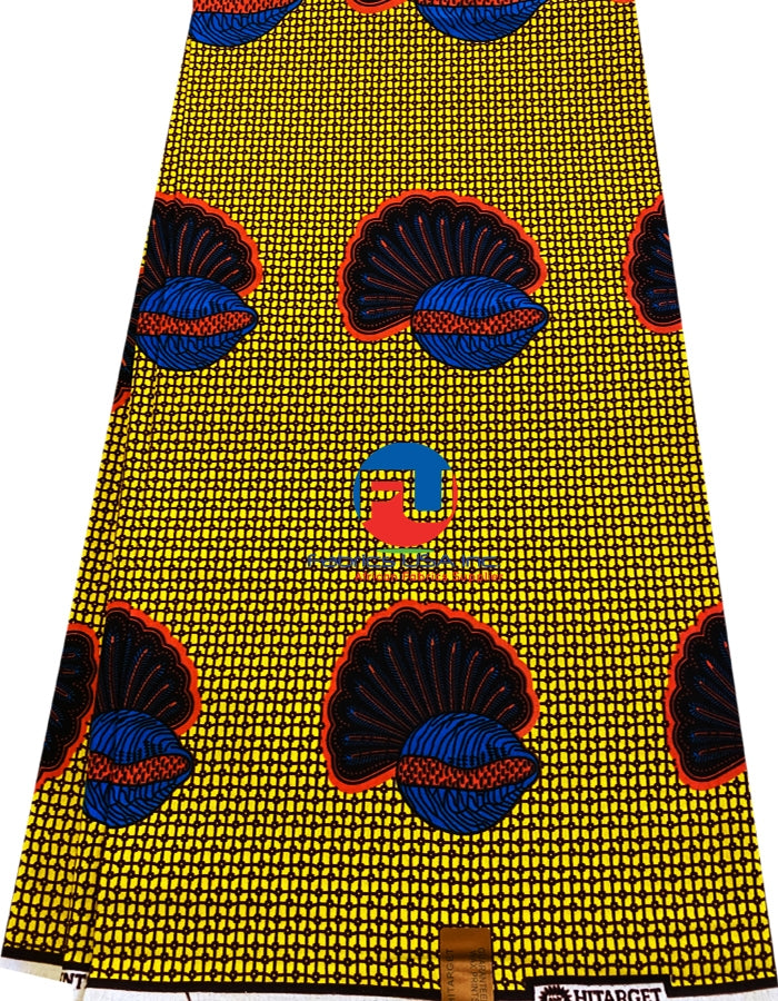 African Wax Prit Fabric;Yellow