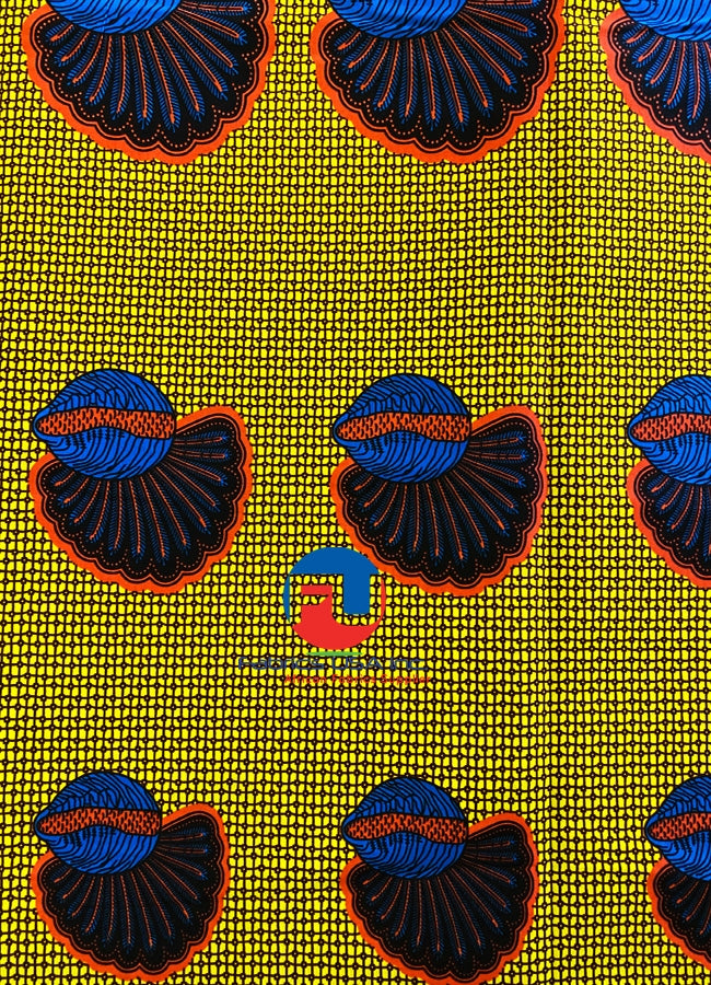 African Wax Prit Fabric;Yellow