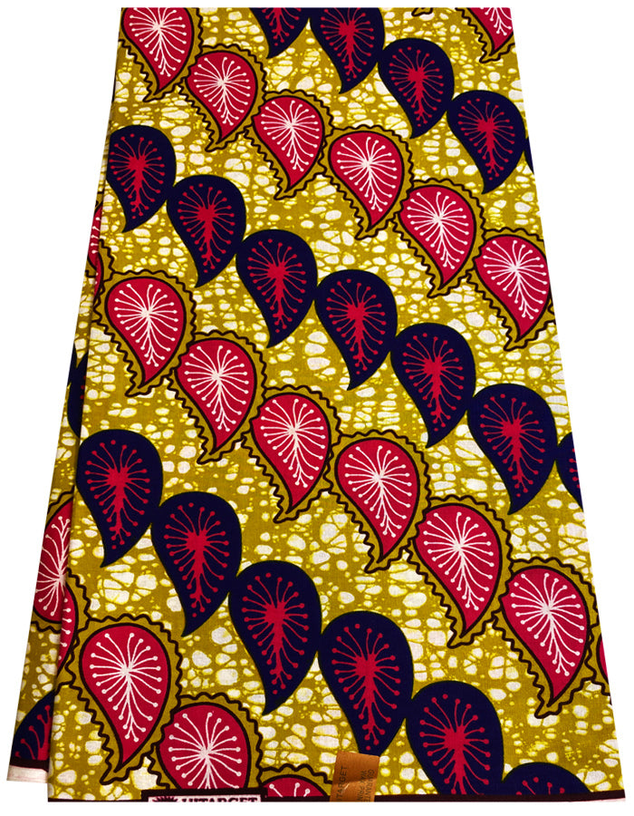 Veritable Wax Block Print Hi-target Purple Pink White Brown Gold