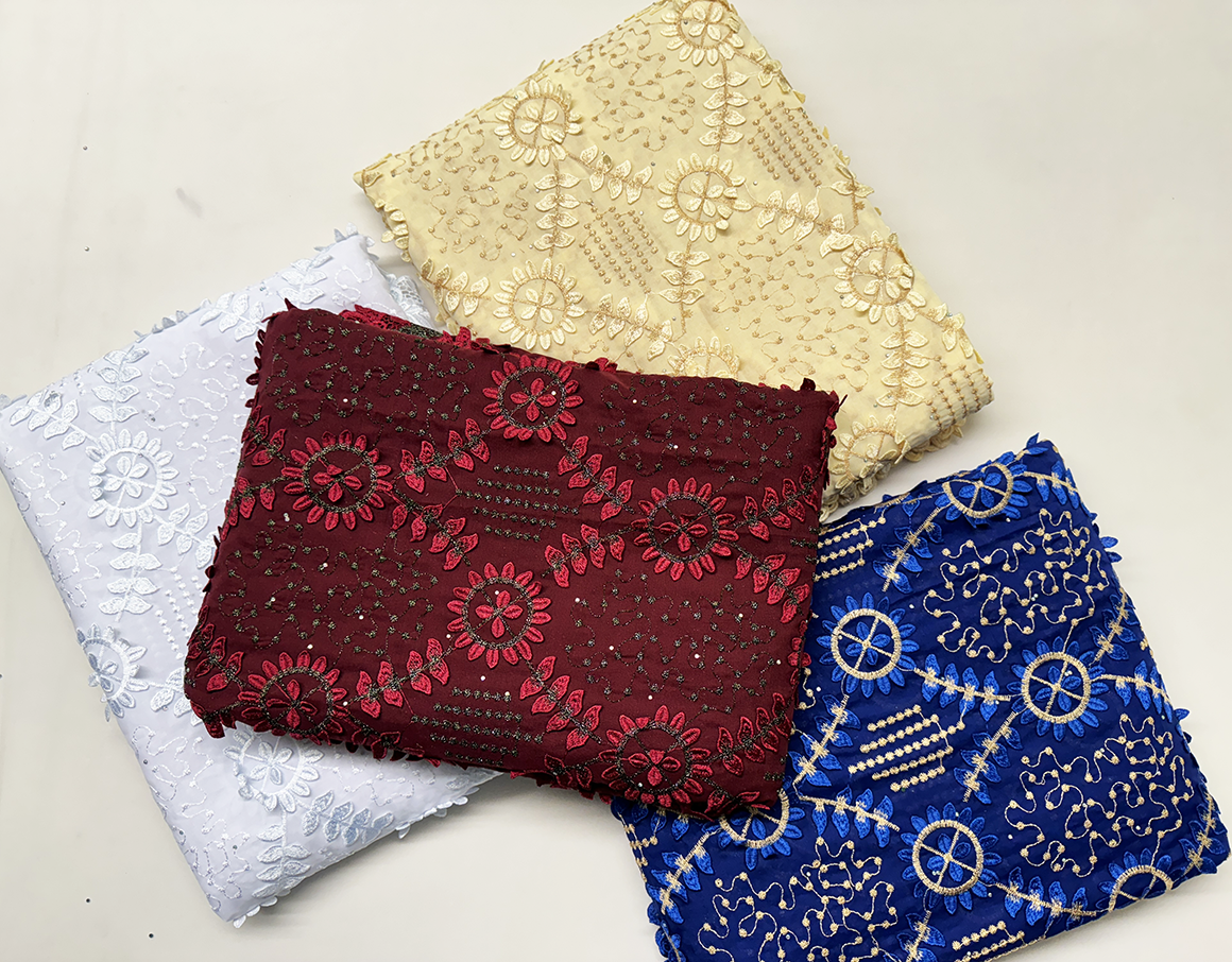 Swiss Voile Lace/ Royal Blue and Gold Swiss Lace/ Nigerian Lace Fabric/ 100% Cotton Lace for Wedding