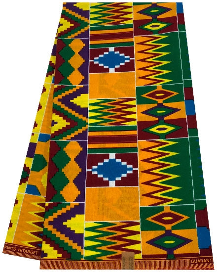 African Kente Fabric; Multi-color