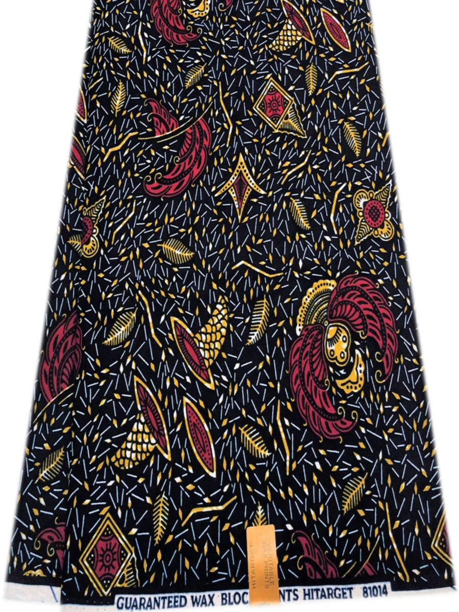 African Wax Print - Red, Blue,Beige,White