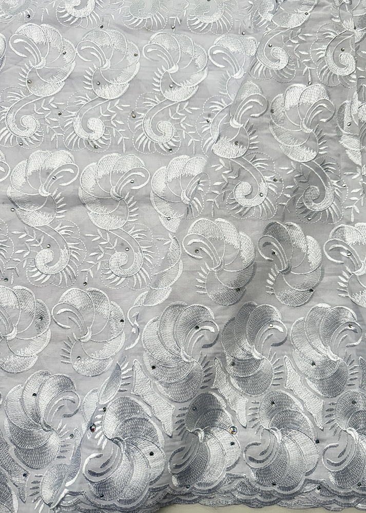 Cotton Swiss Voile Lace Wrapper 100% Cotton- White