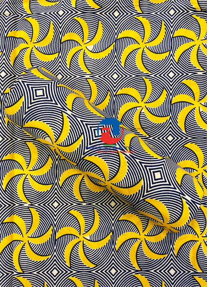 Veritable Wax Block Prints - Yellow, Off-White, Black, Blue