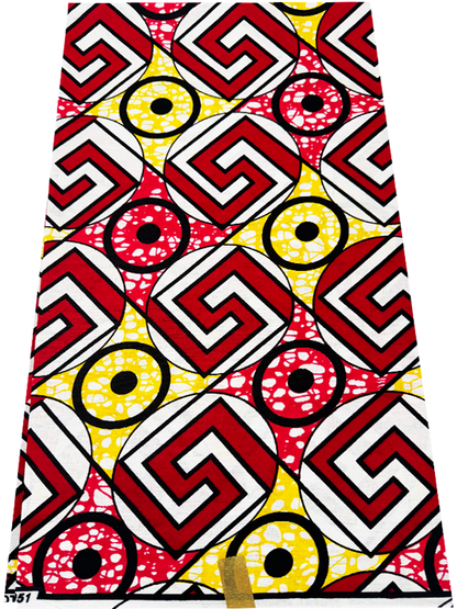 Exclusive Ankara  Wax Print - Red, Yellow, White, Black