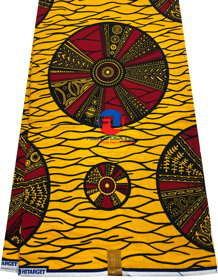 Guaranteed Wax Block Prints Hi-Target- Yellow-Gold, Red, Black