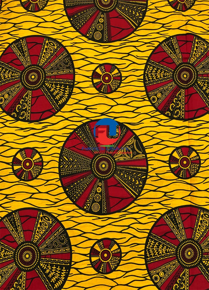 Guaranteed Wax Block Prints Hi-Target- Yellow-Gold, Red, Black