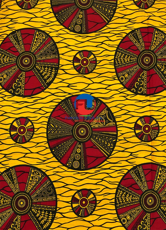 Guaranteed Wax Block Prints Hi-Target- Yellow-Gold, Red, Black