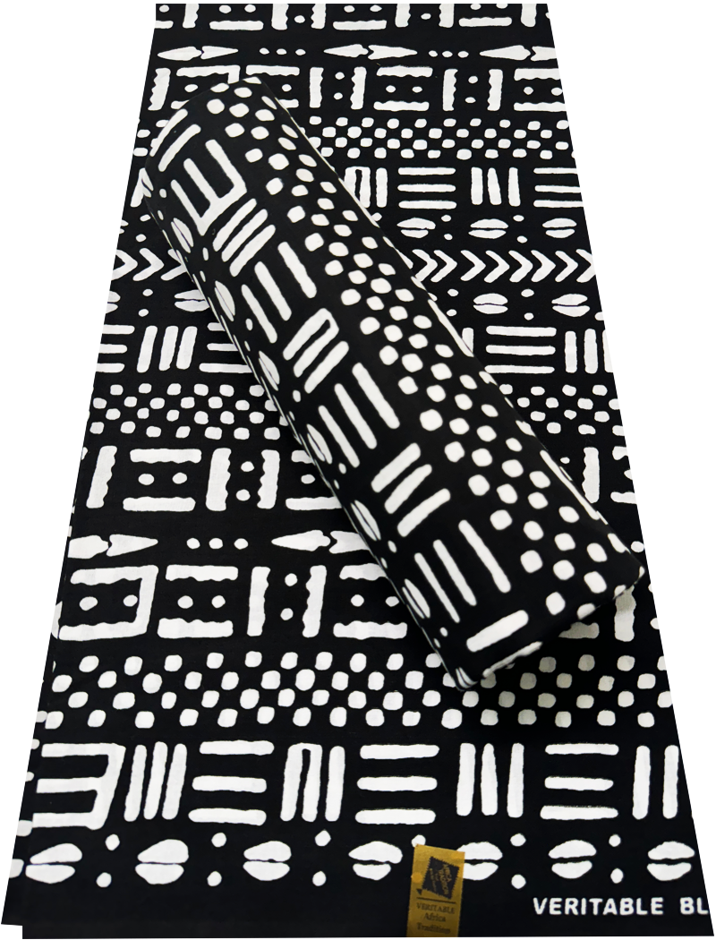 Mudcloth Traditional Wrapper Print- Black and White
