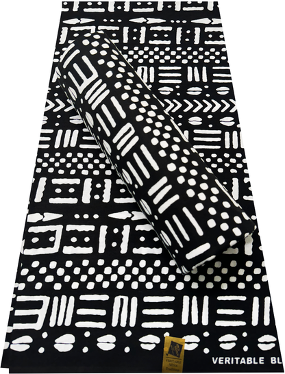 Mudcloth Traditional Wrapper Print- Black and White