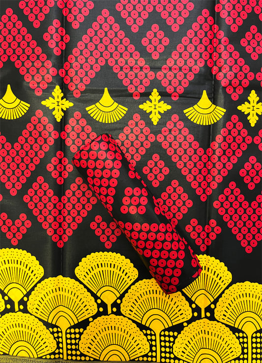 Super Java Block Print High Quality Polished Wax-Red, Black, Yellow