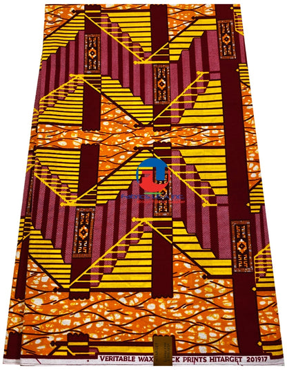 Veritable Wax Block Prints- Burnt-Orange,Yellow, Red, White,Burgundy