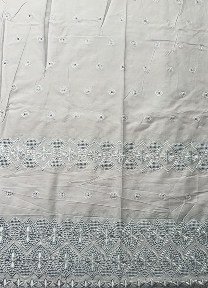 High End Super Quality Swiss Voile Lace 100% Cotton Lace - White