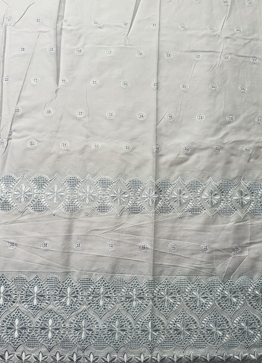 High End Super Quality Swiss Voile Lace 100% Cotton Lace - White