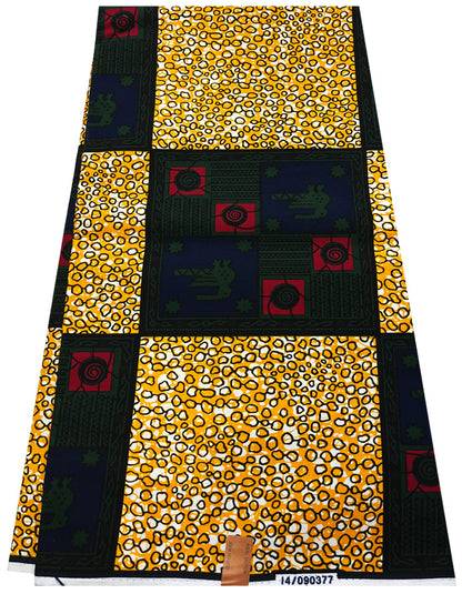 Guaranteed Wax Block Prints -  Green, Orange, White, Red, Dark-Blue, Black