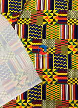 Load image into Gallery viewer, African Print Fabric  in Nylon Spandex 4 Way Stretch  Fabric - Kente Print Design - Multi-Color
