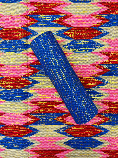 African Metallic Gold  Kente Prints in Authentic Design-Metallic Gold, Red, Pink, Blue, Ivory-Cream