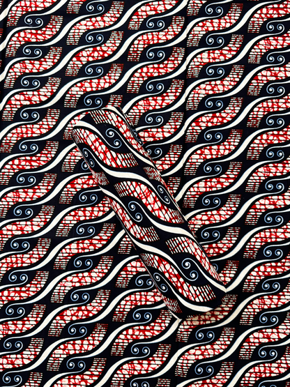 Guaranteed Hollandais Ankara Print- Red White Navy Blue Black