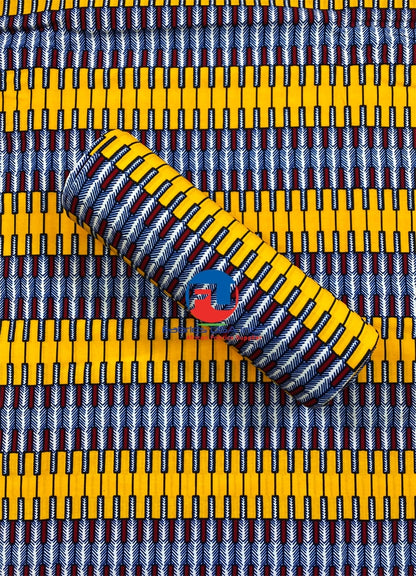 Tribunal Design Ankara Print- Red, Black, White, Yellow, Indigo-Blue