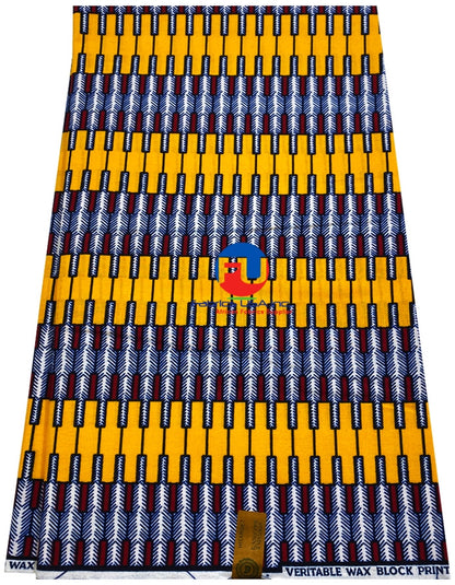 Tribunal Design Ankara Print- Red, Black, White, Yellow, Indigo-Blue