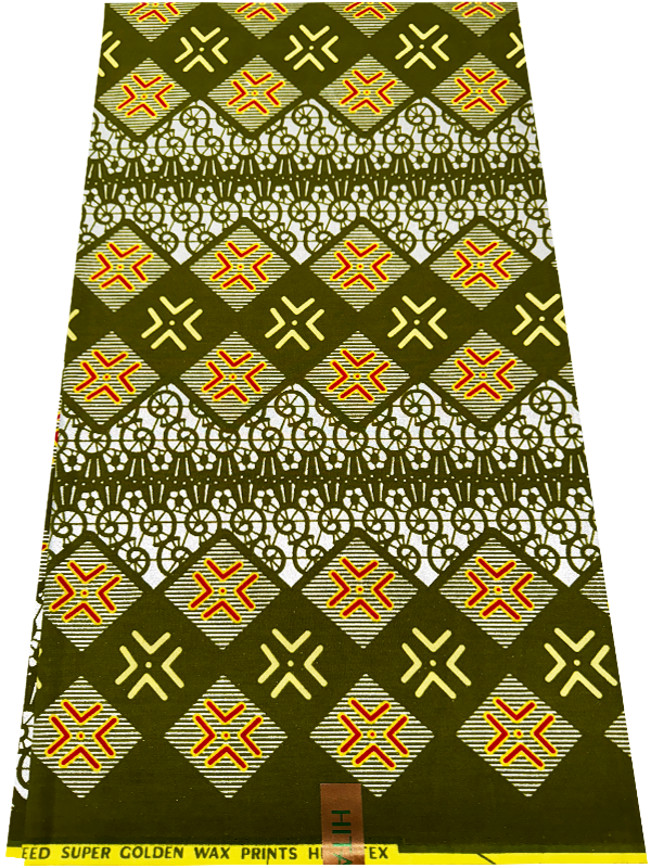 African Metallic Silver Kente Prints in Authentic Design- Metallic Silver, Olive-Green, Red, Yellow-Cream, Yellow