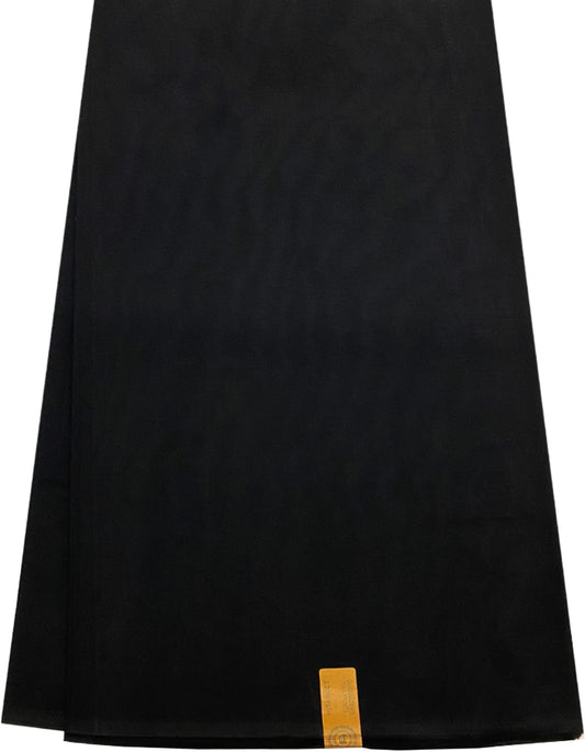 African Wax Print; Solid Black Color