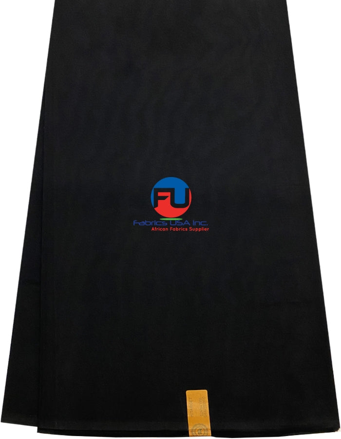 African Wax Print; Solid Black Color