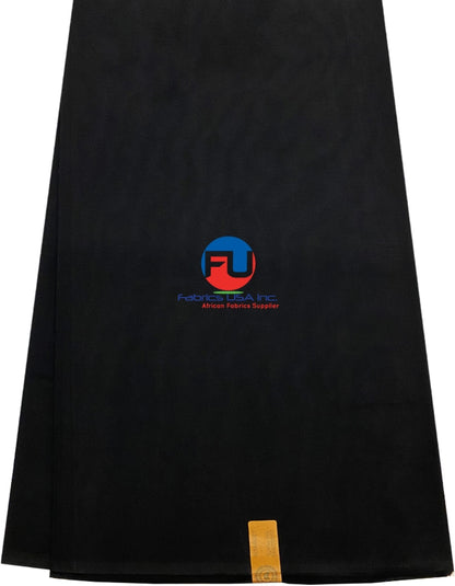 African Wax Print; Solid Black Color