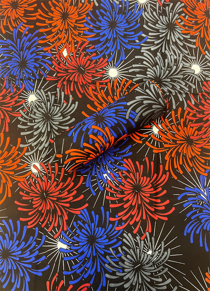 Veritable Hollandtex Exclusive African Wax Print- Royal-Blue, Orange, Red, Black, Gray, White