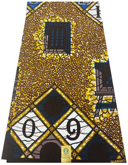 Book of Life- ABC African Wax Print-Golden-Brown, Royal-Blue, Chocolate-Brown, White