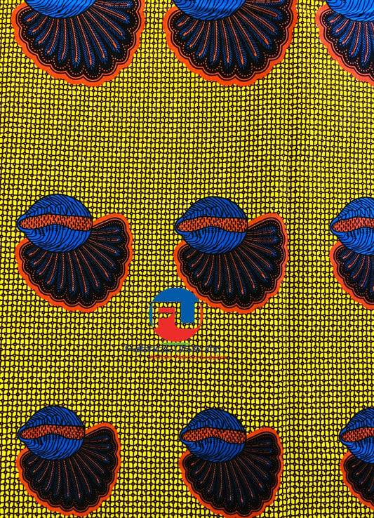 African Wax Prit Fabric;Yellow