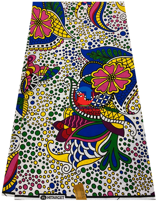 Exclusive Design African Phoenix Hi-target Wax Print, -  Floral- Multi-Color