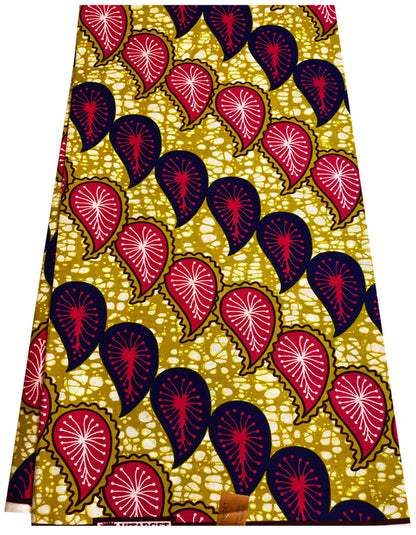Veritable Wax Block Print Hi-target Purple Pink White Brown Gold