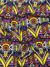 Load image into Gallery viewer, African Print Fabric  in Nylon Spandex 4 Way Stretch  Fabric - Multi-Color
