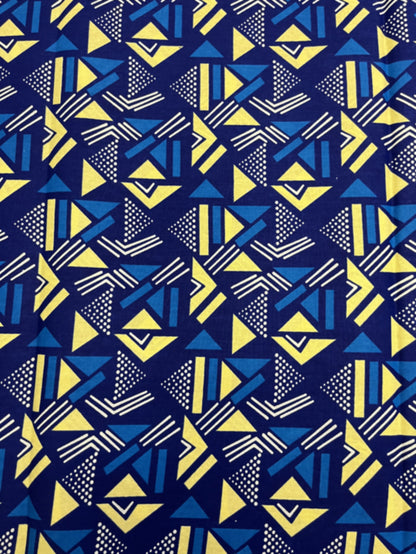 Samakaka Angola Print - Blue Cream  & White