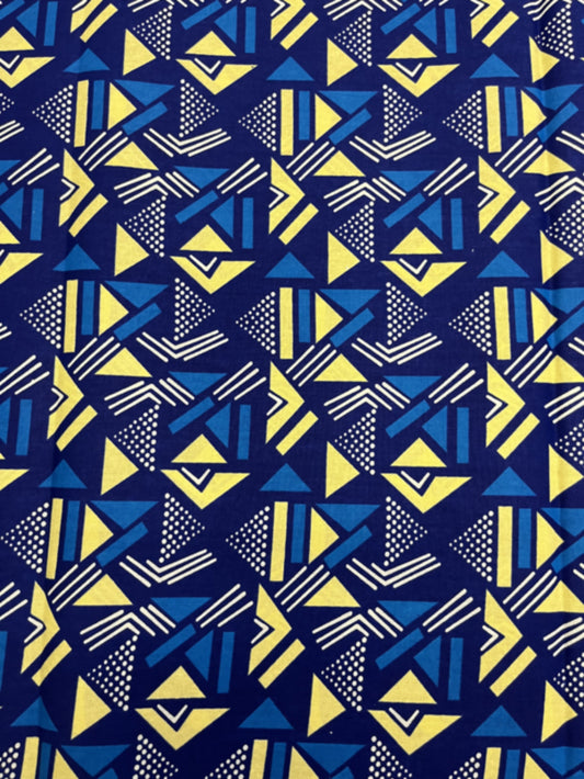 Samakaka Angola Print - Blue Cream  & White