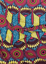 Load image into Gallery viewer, African Print Fabric  in Nylon Spandex 4 Way Stretch  Fabric - Multi-Color
