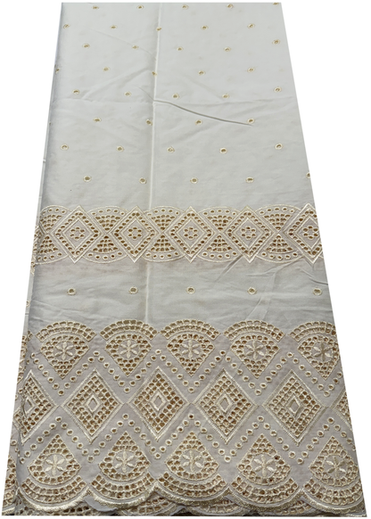 Cotton Dry Lace Swiss Voile Lace-Ivory-Cream