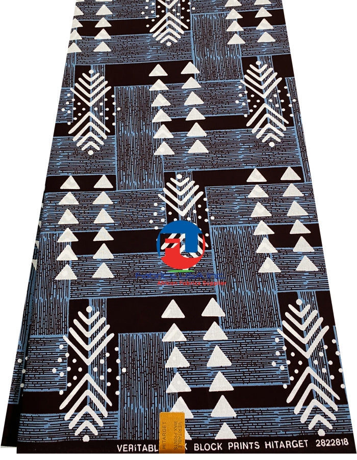 By the Yard African Ankara Exclusive Design-White ,Bungundy,Smoky-Blue