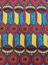 Load image into Gallery viewer, African Print Fabric  in Nylon Spandex 4 Way Stretch  Fabric - Multi-Color
